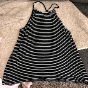 Black and white striped tank